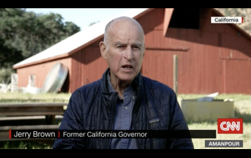 Image of former Gov. Jerry Brown speaking on CNN